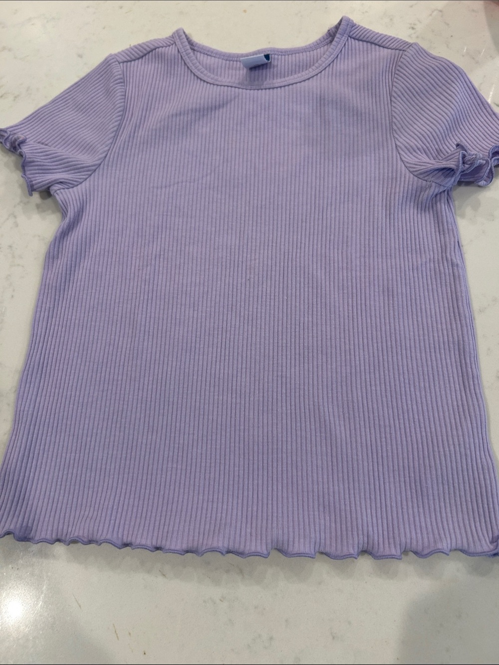 Old Navy Lilac Ribbed Short Sleeve Tee